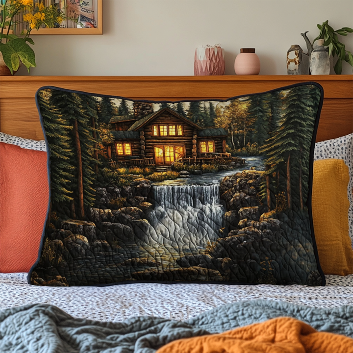 Forest Cabin Quilted Bedding Pillow Case