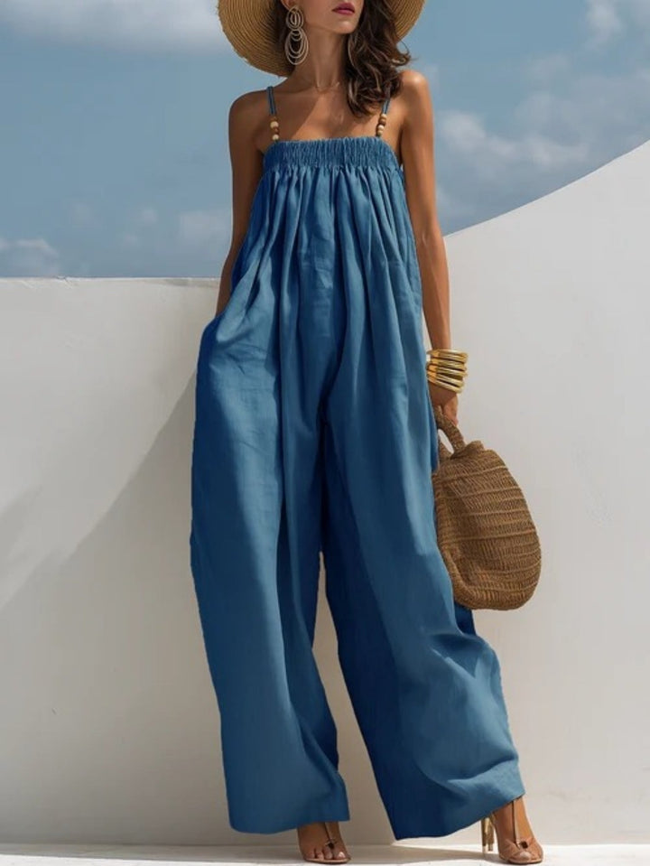 Magdalena - Wide Leg Denim Jumpsuit