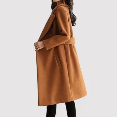 Clara - Woolen coat with a belt