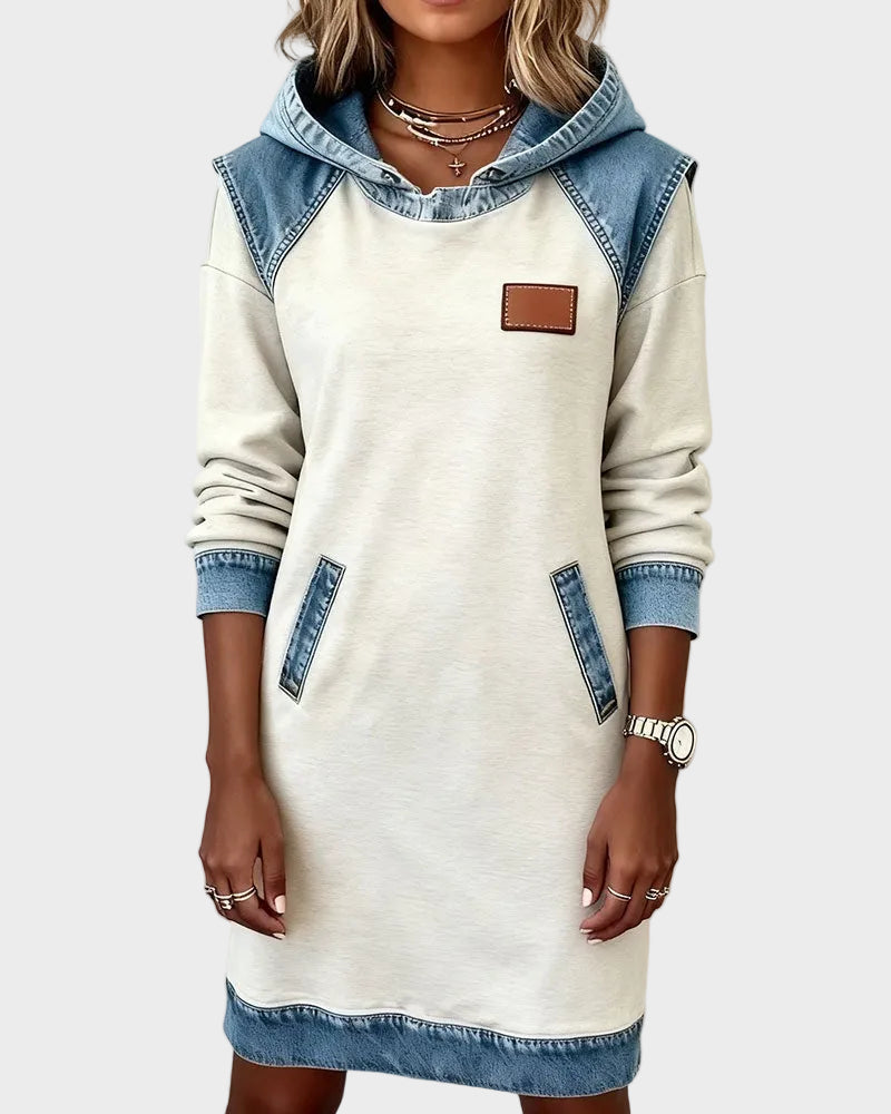 Irena - Denim dress with a hood