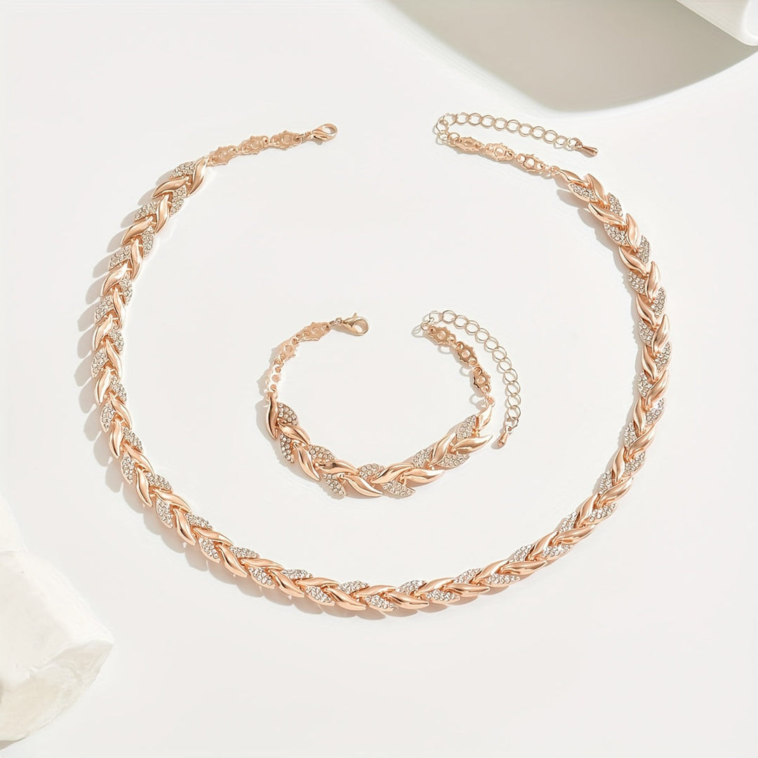 Fish Tail – Luxurious shiny glass and crystal jewellery set