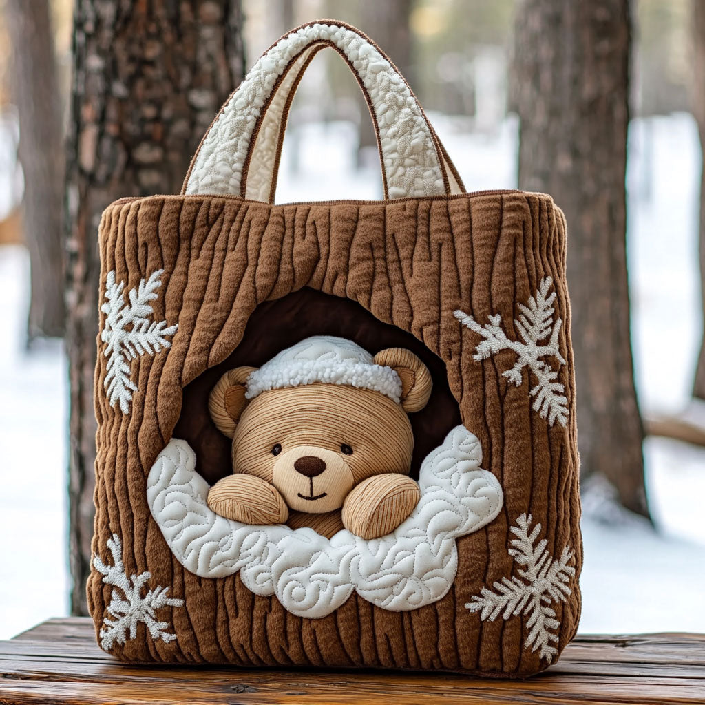 Timber Bear Quilted Tote Bag