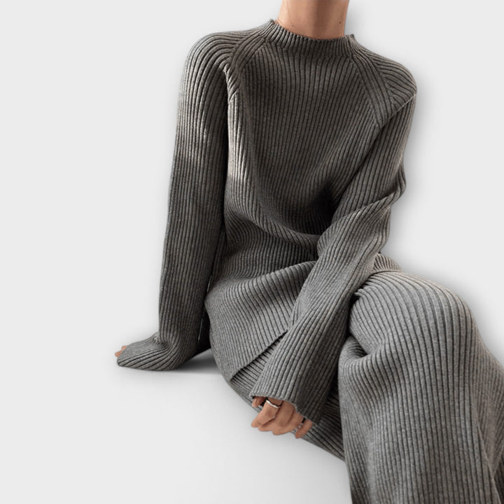 Albertina – Cosy 2-piece set in ribbed knit