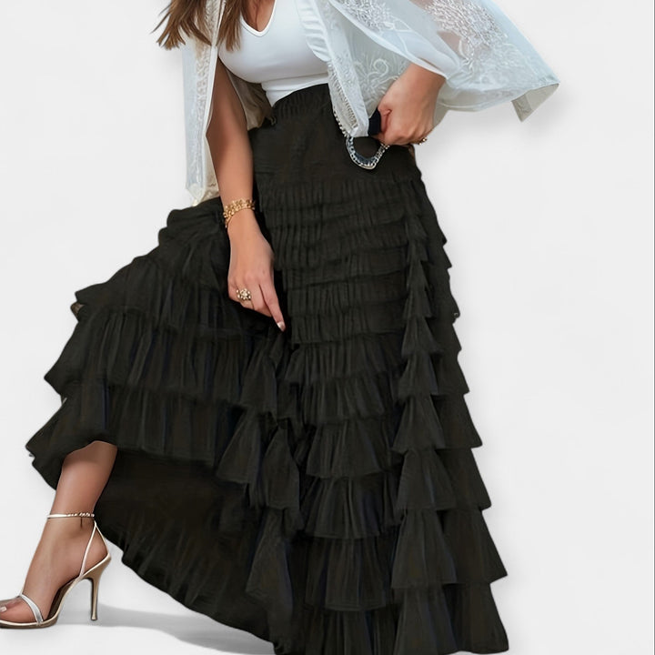 Kristýna - Elegant Skirt with Tulle Decorative Detail
