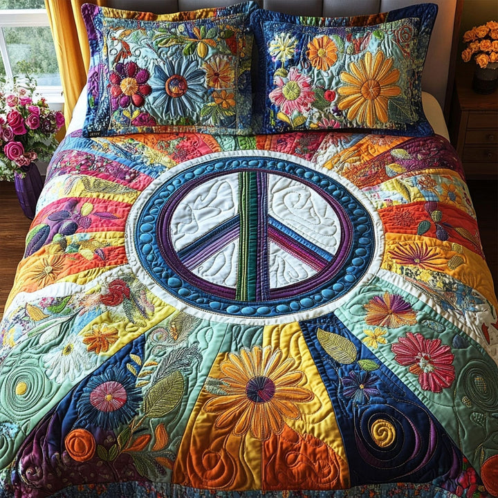 70s Vibe 3-Piece Quilted Bedding Set