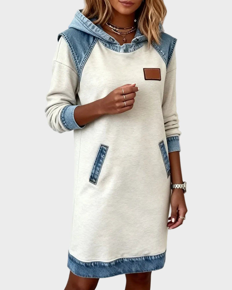 Irena - Denim dress with a hood