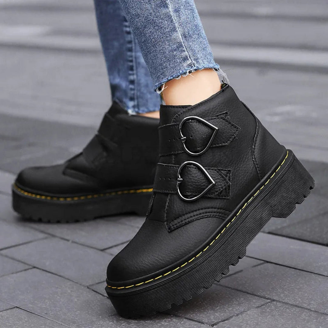 Heart Buckle Ankle Boots