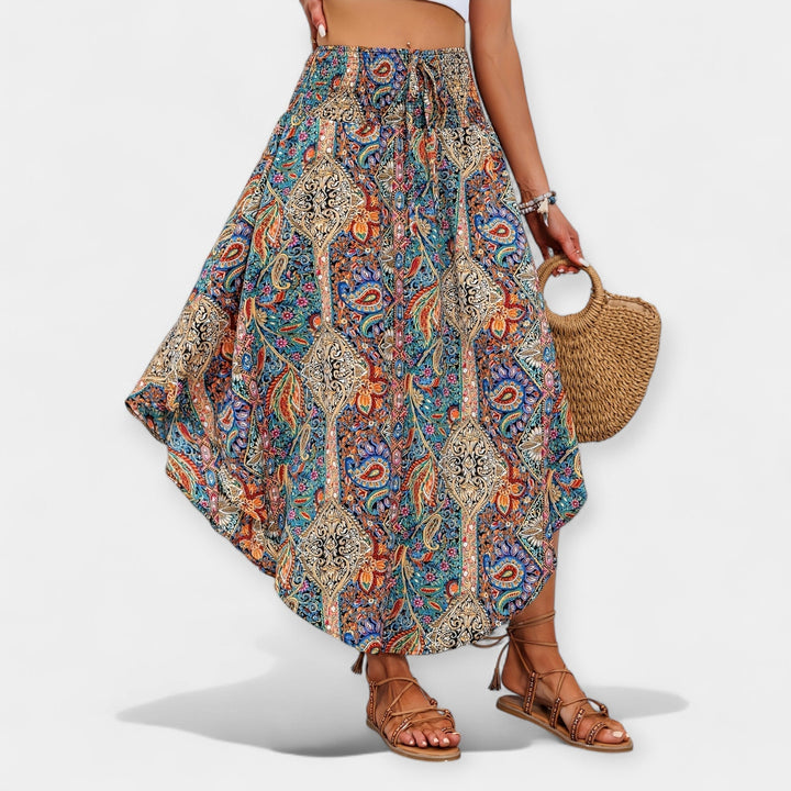 Lucie - Floral high-waisted midi skirt