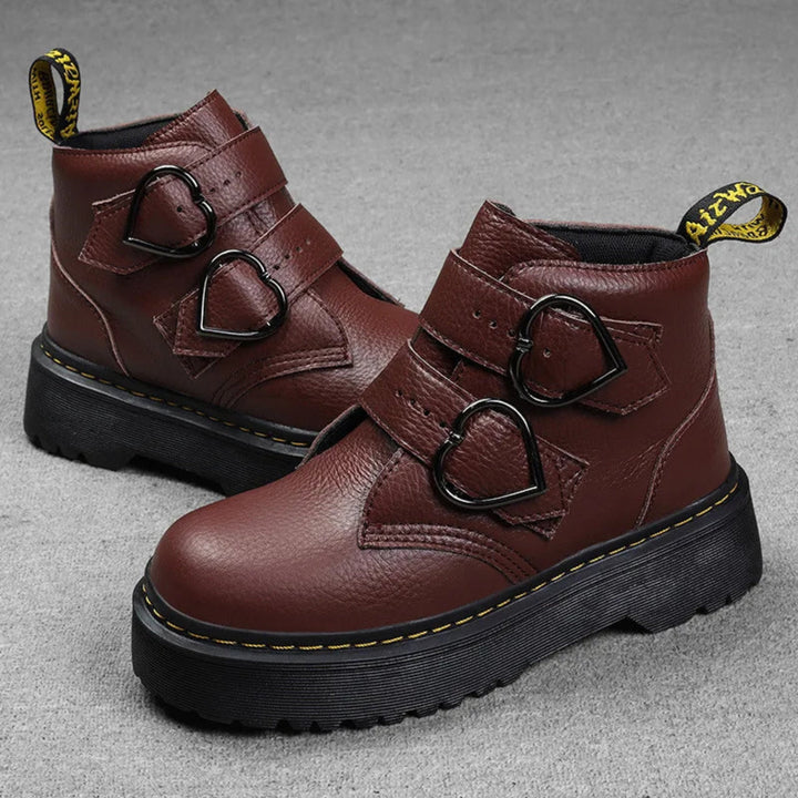 Heart Buckle Ankle Boots