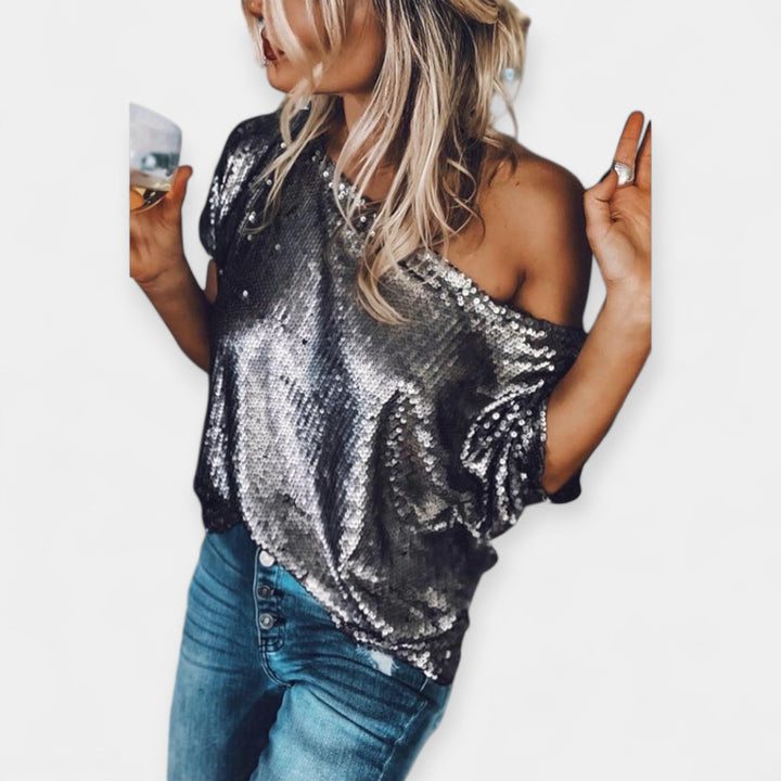 Natálie - Silk blouse with sequins