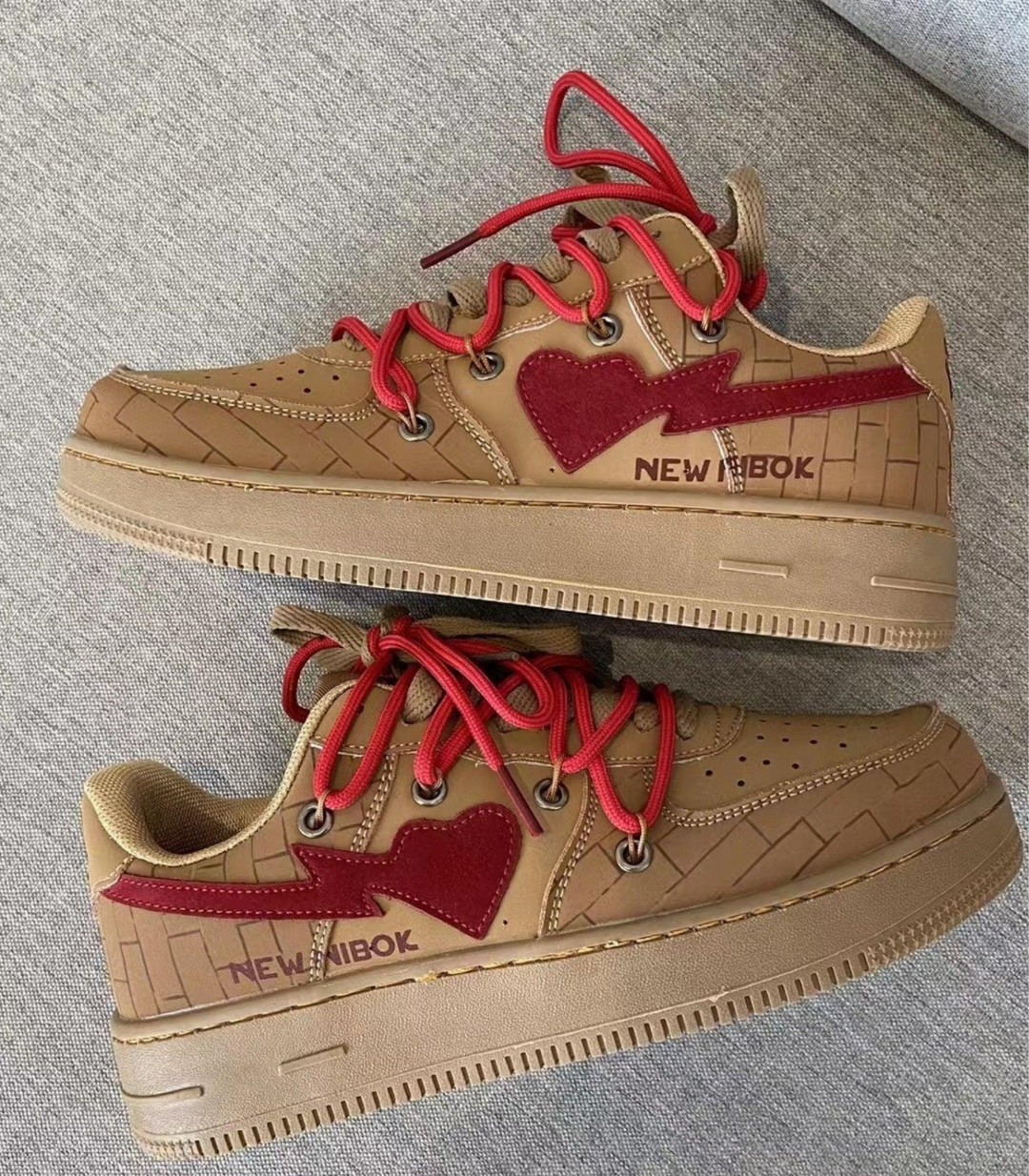 Contrast Lace-Up Sneakers