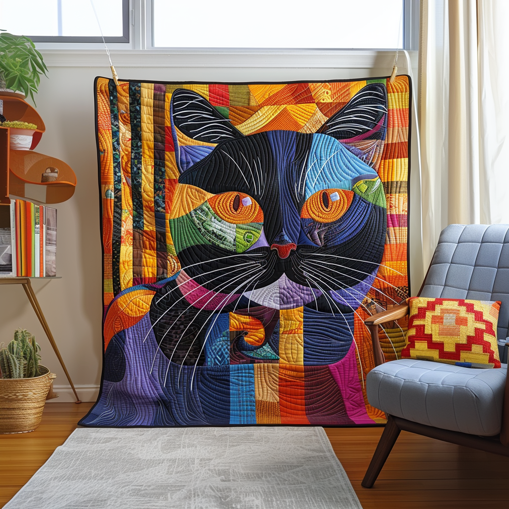 Purrfect Patterns Quilted Blanket