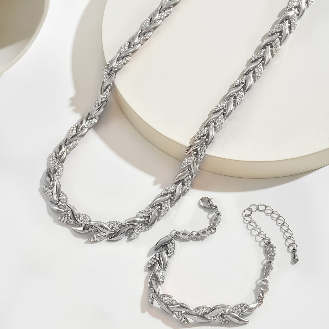 Fish Tail – Luxurious shiny glass and crystal jewellery set