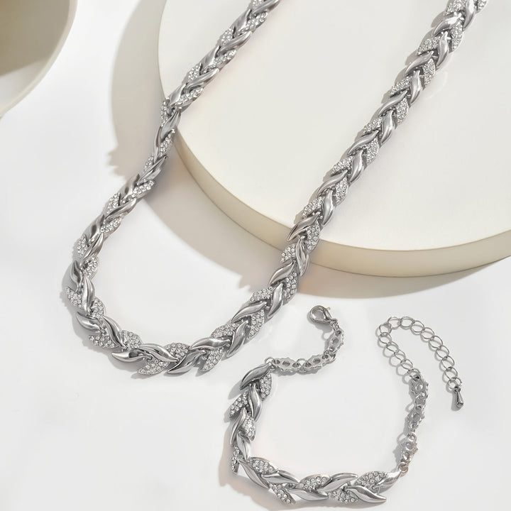 Fish Tail – Luxurious shiny glass and crystal jewellery set
