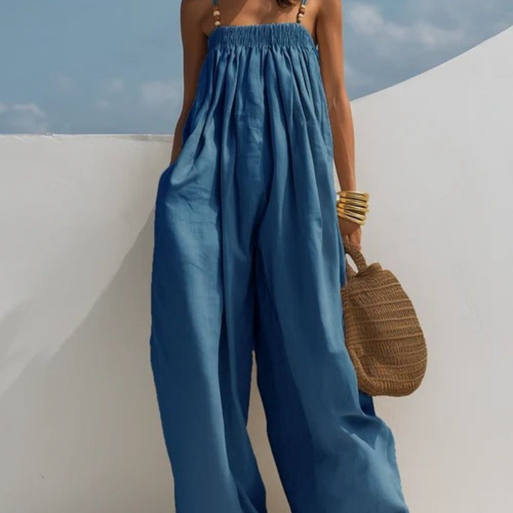 Magdalena - Wide Leg Denim Jumpsuit