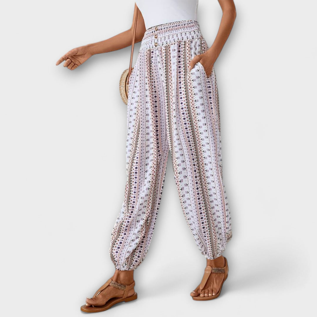 Scarlett - Trousers with an ethnic pattern