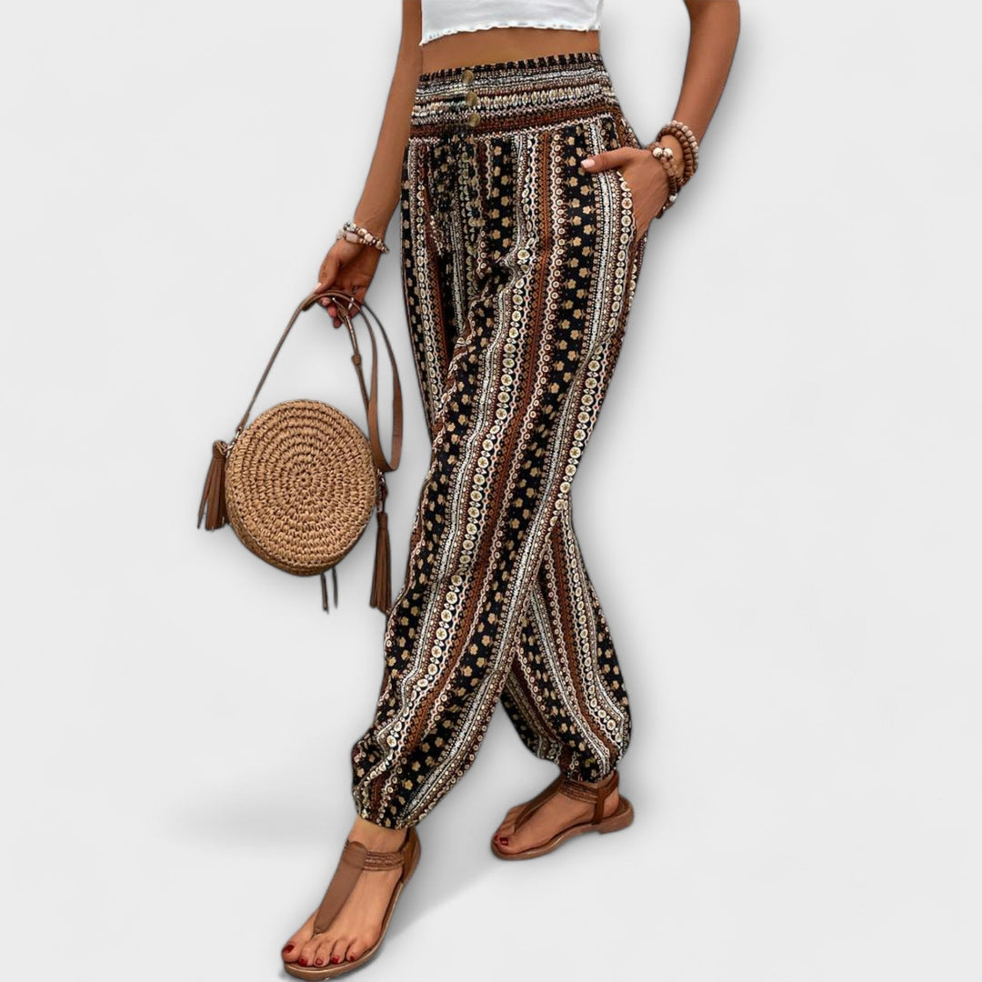 Scarlett - Trousers with an ethnic pattern