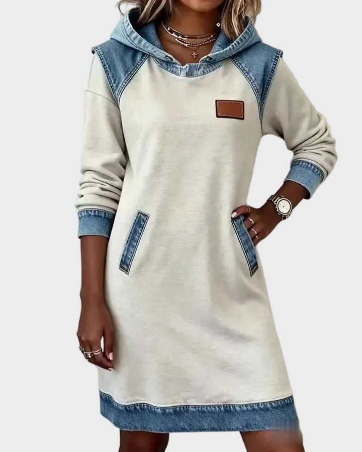 Irena - Denim dress with a hood
