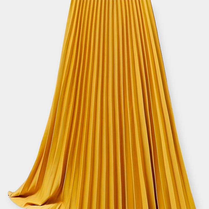 Veronika - Long pleated satin skirt