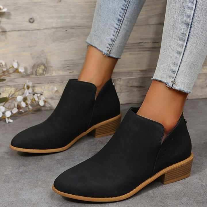 Back Zip Ankle Boots
