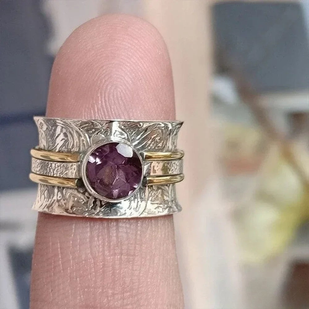 Bohemian crystal meditation ring