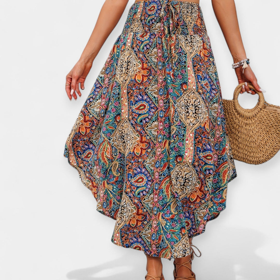 Lucie - Floral high-waisted midi skirt