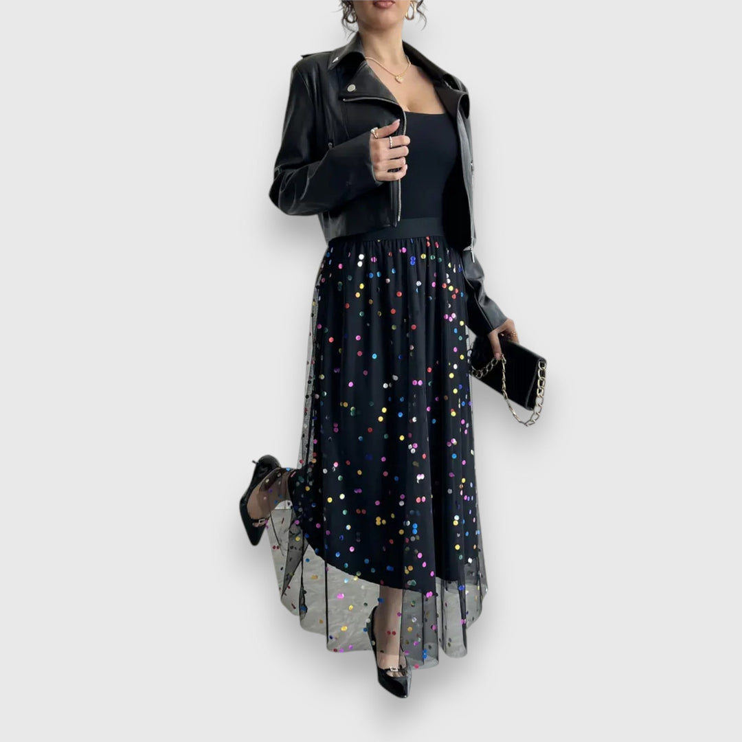 Leonie – Colourful polka dot skirt