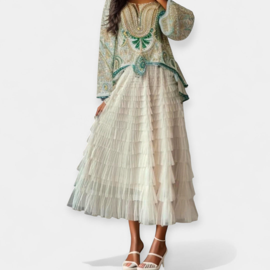 Kristýna - Elegant Skirt with Tulle Decorative Detail