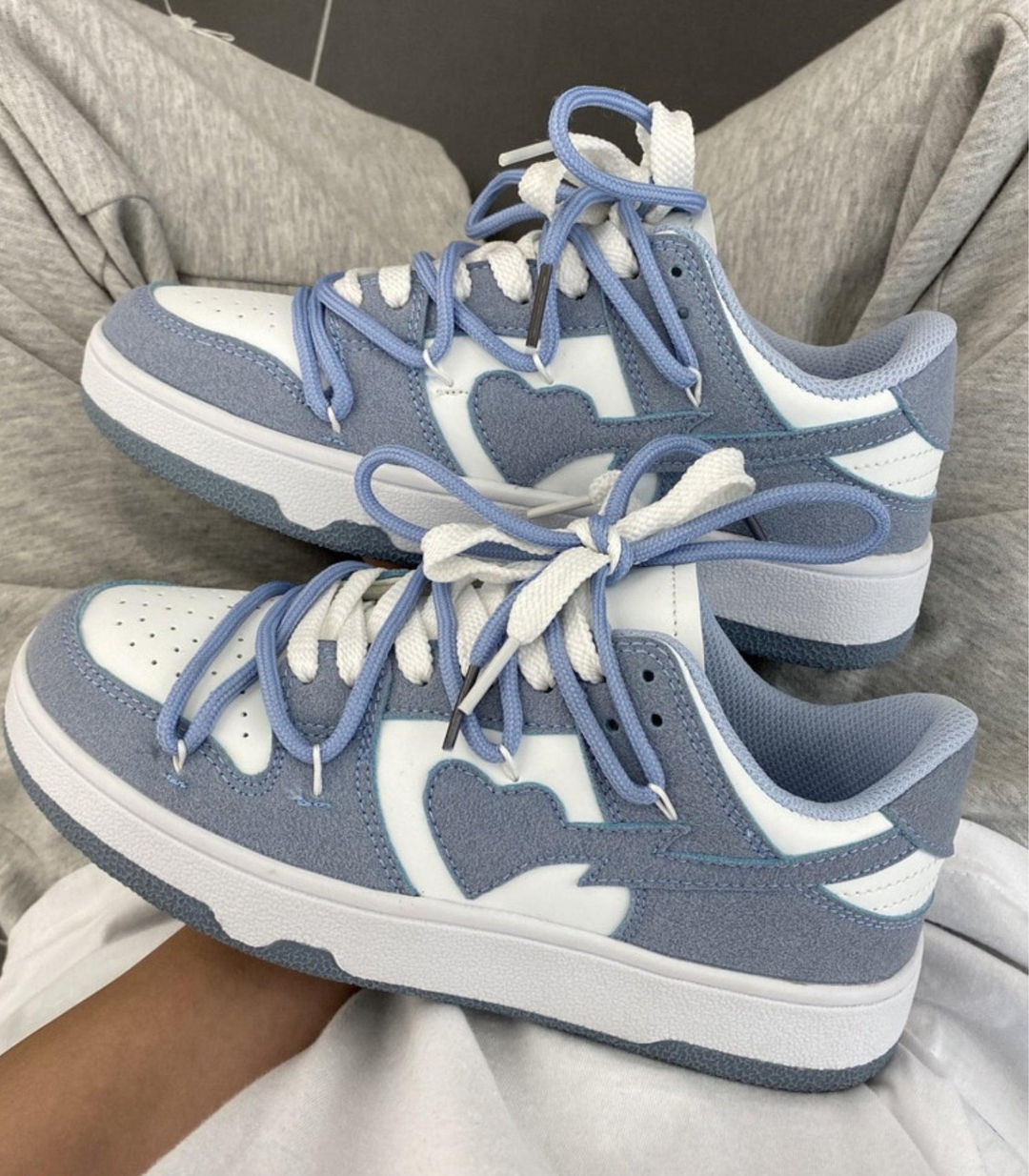 Contrast Lace-Up Sneakers
