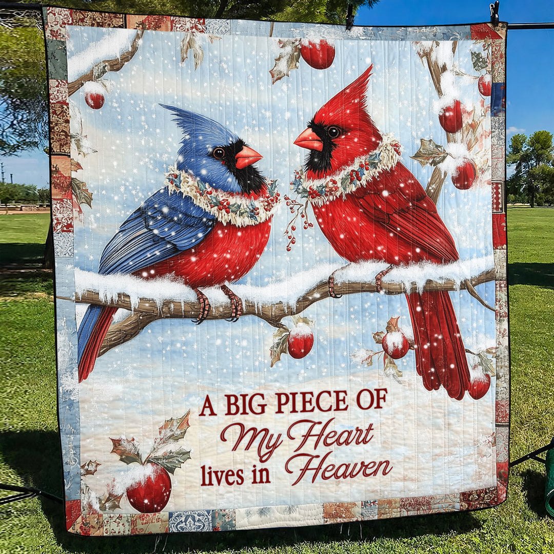 A Big Piece Of My Heart Lives In Heaven Art Quilt Hanging