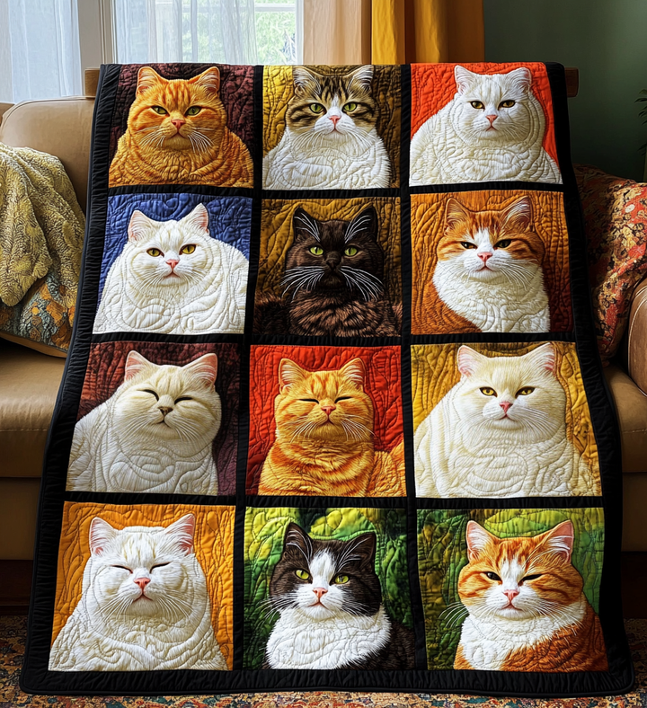 Adorable Kitten Quilted Blanket