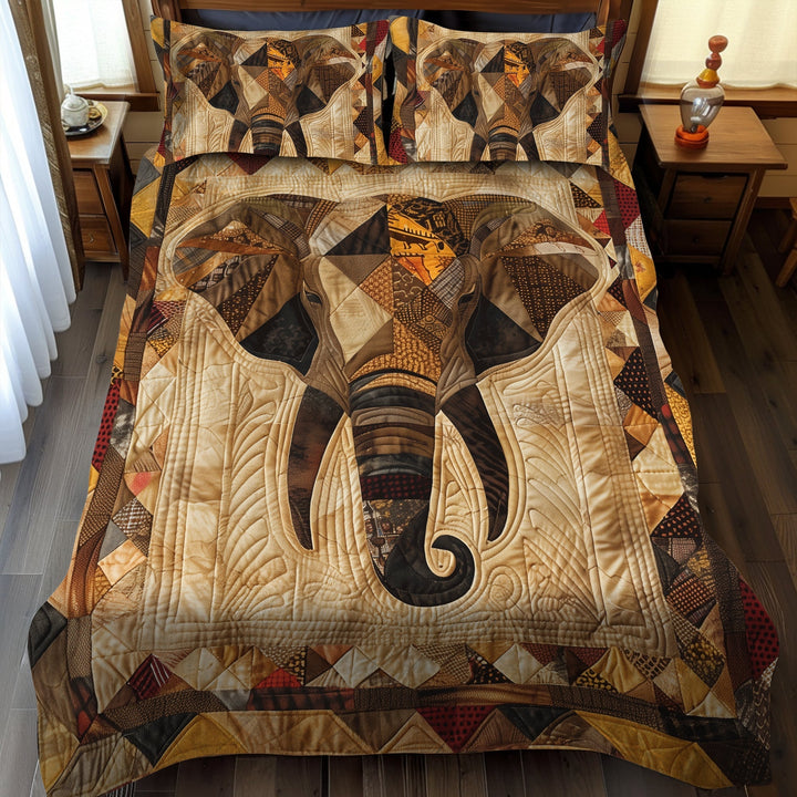 Elephant Quilted Bedding Set