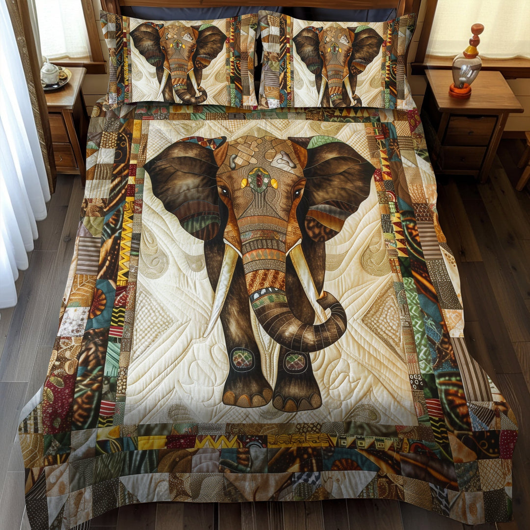 Elephant Quilted Bedding Set