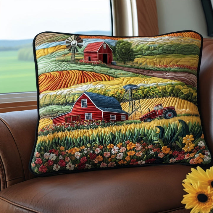 Agricultural Bliss Quilted Bedding Pillow Case