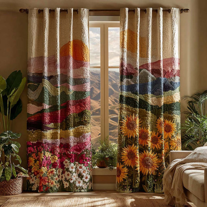 Amber Horizon Quilted Curtains