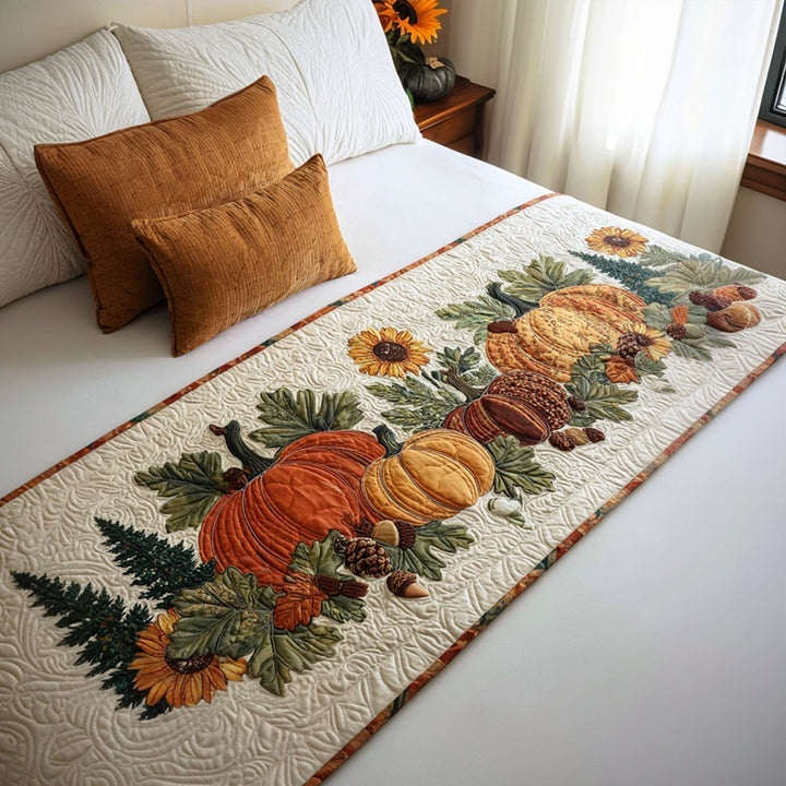 Amber Whispers Quilted Bed Runner