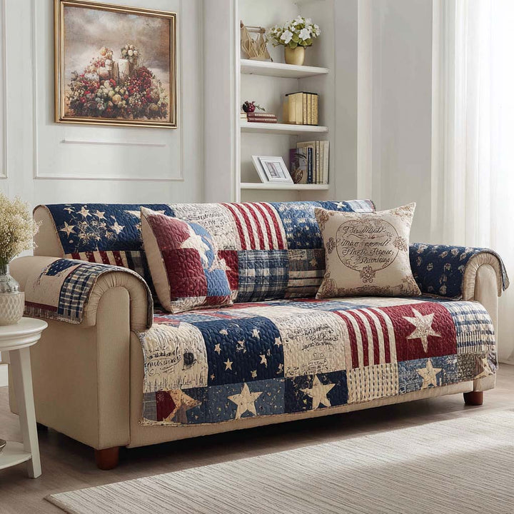 Americana Union Quilted Sofa Cover