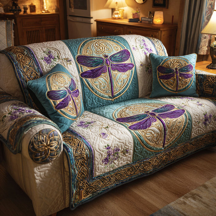 Amethyst Dream Quilted Sofa Cover