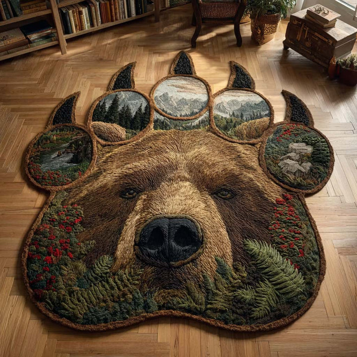 Ancient Bear Custom Shape Area Rug