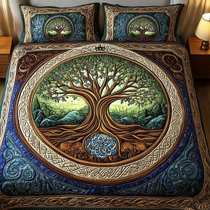 Ancient Weave 3-Piece Quilted Bedding Set