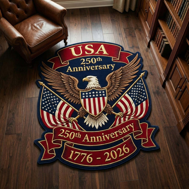 Anniversary Eagle Custom Shape Area Rug