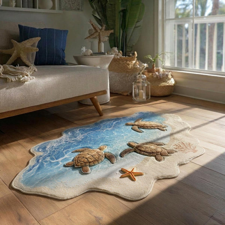Aqua Paradise Custom Shape Area Rug
