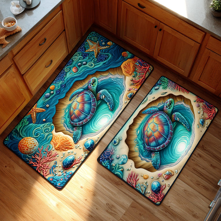 Aqua Haven Kitchen Area Rug