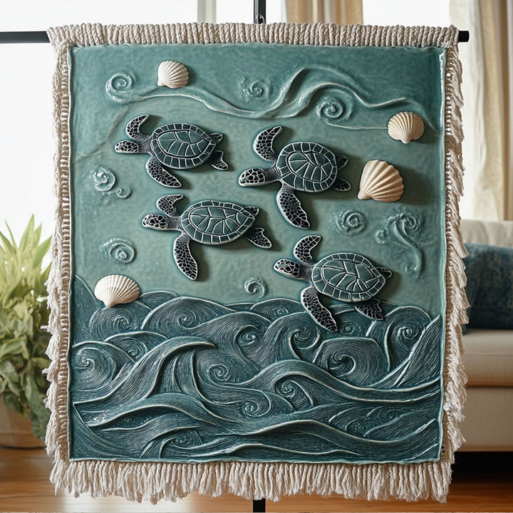 Aquatic Journey Woven Sofa Blanket