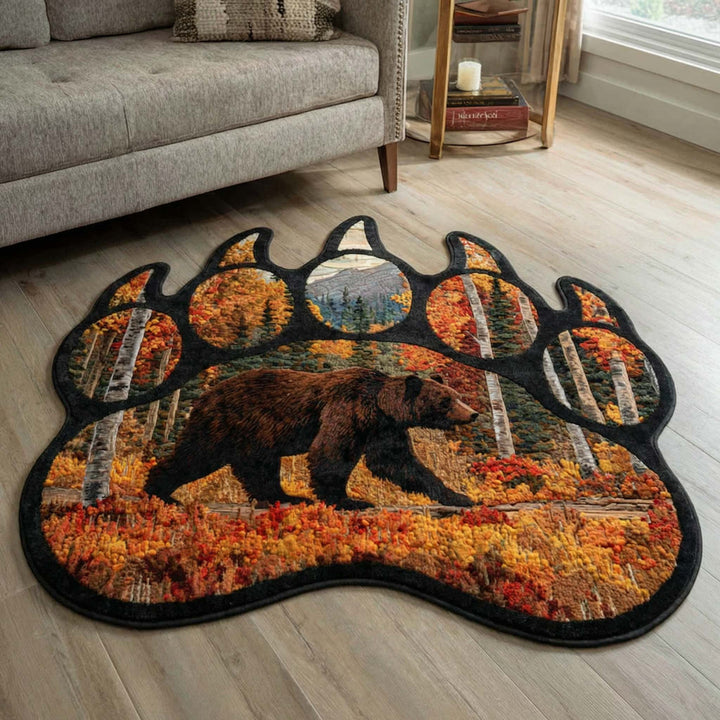 Autumn Bear Custom Shape Area Rug
