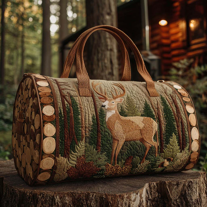 Autumn Deer Quilted Duffle Bag