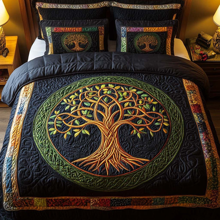Autumn Majesty 3-Piece Quilted Bedding Set