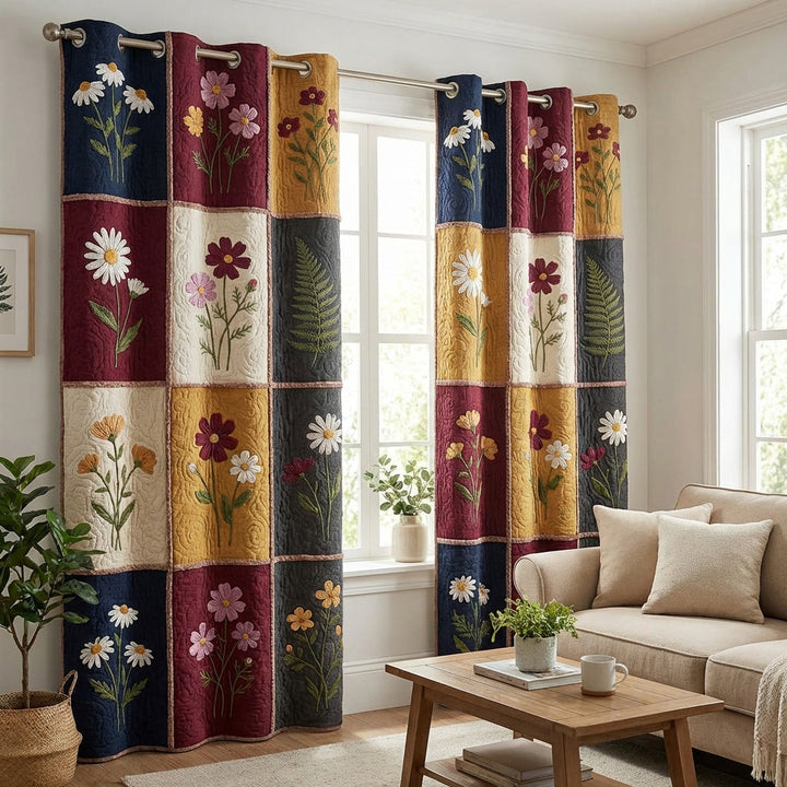 Autumn Wildflowers Quilted Curtains