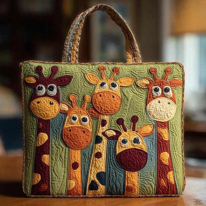 Quilted Tote Bag - Giraffe