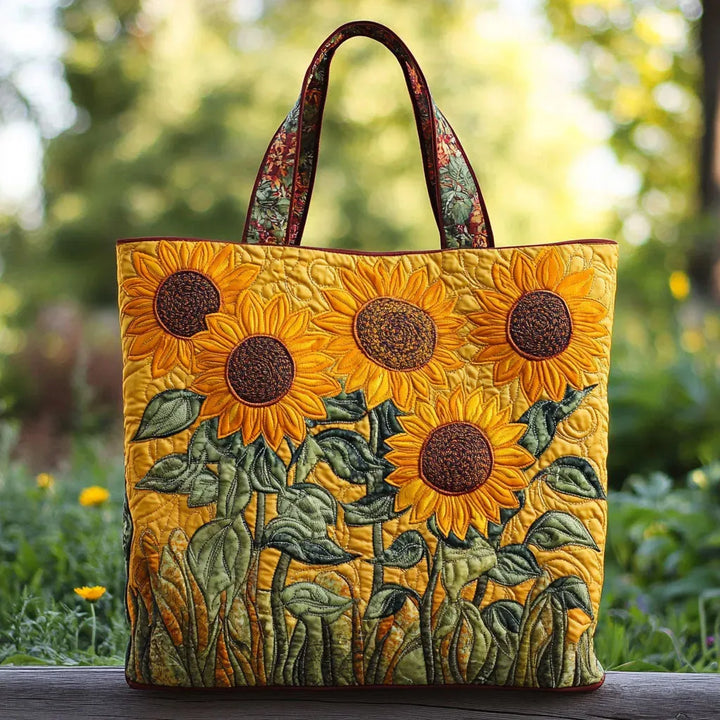 Quilted Tote Bag - Sunflowers